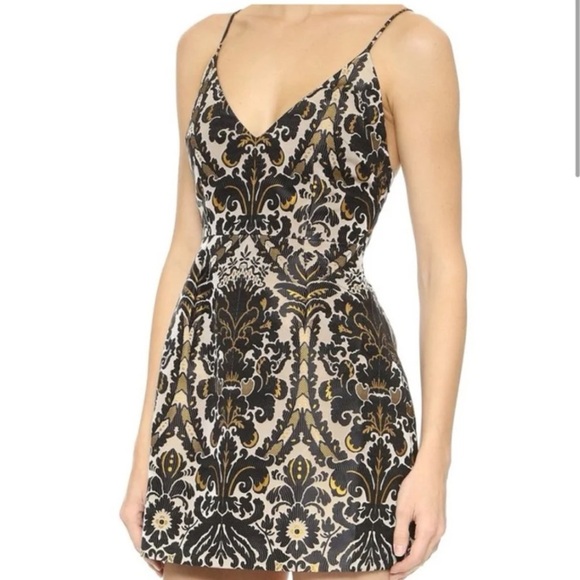 Free People Black and Cream Mini Dress - Picture 4 of 12